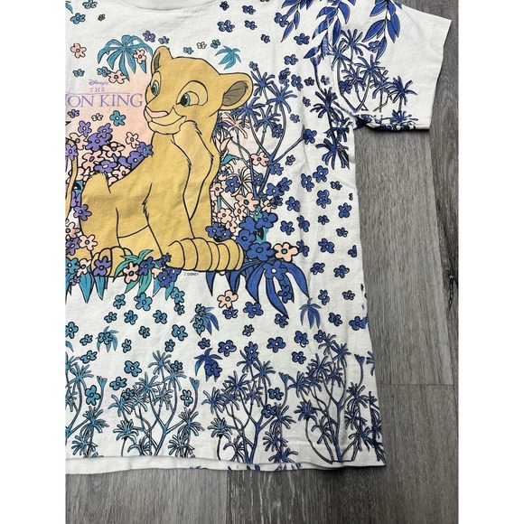 Vintage 90s Disney's The Lion King Simba All Over Print T Shirt Youth Medium - Picture 3 of 13